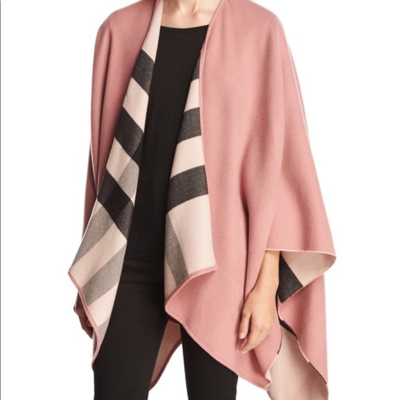 $950 burberry reversible wool check wrap NWT - Picture 3 of 13